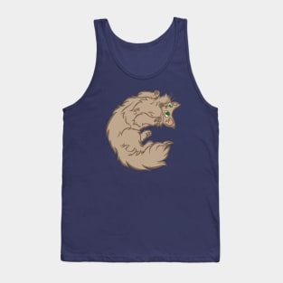 Ready to Play--Longhaired Cream Cat Style Tank Top